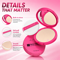 Poudre compacte pressée en stock, contrôle du sébum 16H, résistante à l'eau et à la transpiration, effet soft focus, pour fixer et retoucher le maquillage, prix de gros