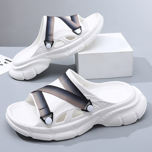 <b>Flat</b> <b>Sandals</b> EVA Non Slip Outdoor Beach Shoes For Men Women Couple Fashion Flip Flops White Black Sand Dark Gray - Product Image 2