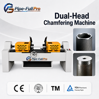 Machine à chanfreiner à double tête à angle réglable pour le chanfreinage des tubes carrés dans les systèmes de rayonnages d'entrepôt