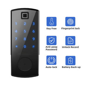 वायरलेस ब्लूटूथ टलॉक स्मार्ट बायोमेट्रिक फिंगरप्रिंट डोर लॉक, कार्ड और पासवर्ड सतह घुड़सवार और डेडबोल्ट - Product Image 6