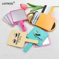 Miroir cosmétique pliable personnalisé en plastique à une face, petit format de poche, pour filles, vente en gros