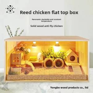 Casetta per Criceti e Piccoli Animali in Legno e Plastica, Resistente, con Mangiatoia, Nido e Box per Riproduzione, Controllo Intelligente della Temperatura, Apertura a Spinta - Product Image 6