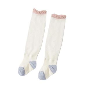 Chaussettes hautes pour bébé, longues en coton, avec design en maille douce pour l'été et l'intérieur, chaussettes de ramper pour nourrissons avec genouillères - Product Image 5