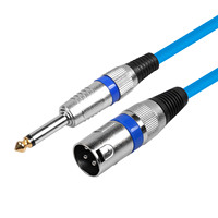 Cable Adaptador Profesional de Audio XLR para Consola de Mezclas, 6.35/6.5mm a Conector Macho Tipo Cannon, Cobre Libre de Oxígeno con Cubierta Trenzada