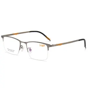 Hengtai Half rimless pure titanium frame optical frames eyeglass frame new designer fashion metal eyewear glasses Feature eye