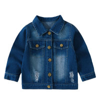 Nouvelle arrivée printemps automne enfants jean manteau mode lavé enfants outwear déchiré petite fille veste en jean