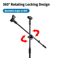 Support de microphone double bras Voxfull VX002, trépied réglable pour scène, studio et enregistrement