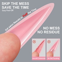 Formes à ongles sandwich best-seller pour extension rapide, ultra-fines, transparentes, formes carrées et cercueil, multi-tailles, 256 pièces, sans papier