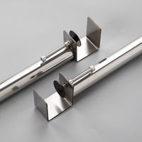 Pieds de meubles en acier inoxydable de luxe, pour bar, bureau, table à café, table à manger, en métal, forme F, avec pince, hauteur réglable, télescopiques