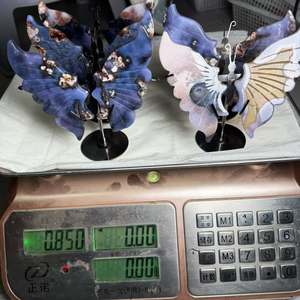 Venta al por Mayor de Mariposas de Ágata Azul Pulida con Flores, Cristales Naturales de Varias Alas para Sanación y Otras Artesanías de Cristal - Product Image 6