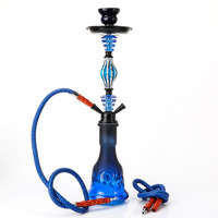 Chicha portable Laziza Megahed avec tige, vente en gros, ensemble de chicha avec bouteille Crystal Wave et motif floral, Narguile Huka Vandpibe Vannpipe