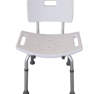 Tabouret de douche antidérapant avec accoudoirs amovibles, siège de salle de bain pliable pour personnes âgées, femmes enceintes, enfants, en alliage d'aluminium blanc - Product Image 1