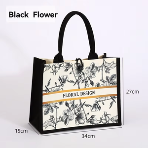 Bolsa de Maquillaje de Lona con Asa, Impermeable, Laminada y Encerada, para la Playa o Compras, con Estampado - Product Image 6