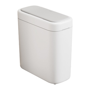 Bathroom Trash Can With Lid 12L Above Push Button Plastic Wastebasket For Toilet Kitchen Narrow <b>Gap</b> - Product Image 5