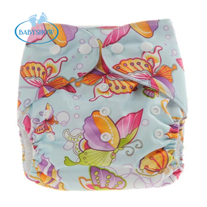 Babyshow Usine Vente Directe Mode Impression Conception Microfibre <span class=keywords><strong>Couche</strong></span> <span class=keywords><strong>Lavable</strong></span> En Gros Réutilisable Simple Rangée Boutons-pression - Product Image 2