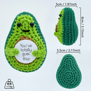 Juguete <span class=keywords><strong>de</strong></span> ganchillo hecho a mano, figura <span class=keywords><strong>de</strong></span> dibujos animados adorable, decoración <span class=keywords><strong>de</strong></span> escritorio, regalo festivo, aguacate verde <span class=keywords><strong>de</strong></span> boca lisa (Tarjeta Y), pequeño conejito zanahoria - Product Image 1