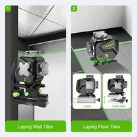 Niveau laser Huepar S04CG avec étui de transport rigide, fonction Bluetooth et mode impulsion extérieur, niveau laser 4D à faisceau vert 16 lignes