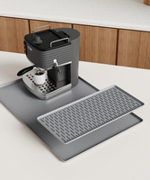 Tapis de café en silicone avec bords surélevés Tapis de bar et tapis de séchage de vaisselle détachable pour les comptoirs Tapis et tampons de cafetière Produit