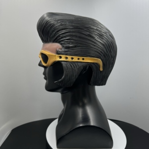 Masque en latex Elvis rétro Rockabilly Punk avec lunettes dorées, masque intégral pour cosplay, accessoires de costume pour Halloween, carnaval, fête à thème - Product Image 2