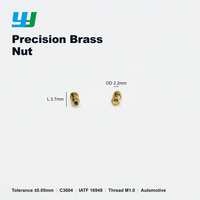 Écrou miniature en laiton de précision sur mesure M1, tourné, pour l'électronique automobile, l'optique, usine source certifiée IATF 16949