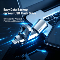 Unidad Flash USB 2.0 OTG Tipo C de Metal con Diseño de Rotación de 360 Grados - Pendrive de Doble Interfaz