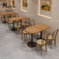 Canapé en cuir et bois moderne pour hôtels, restaurants, cafés, écoles, salles à manger, utilisation en extérieur, ensemble de tables et chaises