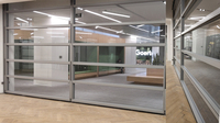 Automatic Vertical Folding Movable Modern Motorized Retractable Glass Walls Hospital/School Interior Door Lifting Partition