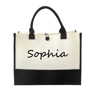 Benutzer definierte Logo Jute Shopping Einkaufstaschen Umwelt freundliche natürliche weiße schwarze Sac kleinen Jute Trage tasche Lebensmittel Jute Shopping Handtasche - Product Image 5