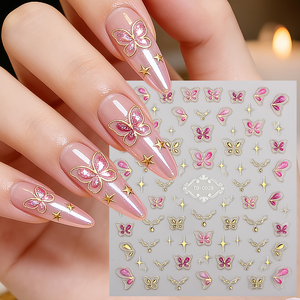 Nuevo Lanzamiento, Venta Caliente, <span class=keywords><strong>Uñas</strong></span> <span class=keywords><strong>de</strong></span> Plástico 5D con Relieve Realista <span class=keywords><strong>de</strong></span> <span class=keywords><strong>Girasol</strong></span>, Mariposa Azul, Flor <span class=keywords><strong>de</strong></span> Clavel, Ecológicas y No Tóxicas - Product Image 5