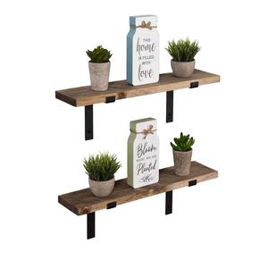 Étagères murales flottantes en bois rustique pour la décoration intérieure, supports d'étagères murales, étagères murales en bois - Product Image 1