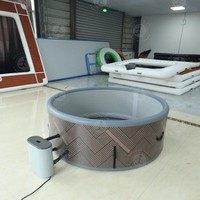 Bain à remous gonflable rond de qualité supérieure avec contrôle de température | Spa extérieur pour 2 à 4 personnes avec jets à bulles