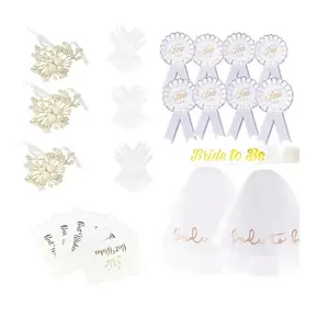 Set di decorazioni per feste a tema per matrimonio set di decorazioni per la sposa set di gioielli per la decorazione di un guanto bianco distintivo per la spalla velo