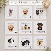 Serviettes de cocktail personnalisées pour chien, serviettes de cocktail personnalisées avec portrait d'animal de compagnie pour la décoration de bar de mariage