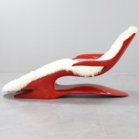 Chaise créative de designer nordique renforcée de fibre de verre rouge en forme de personnalité