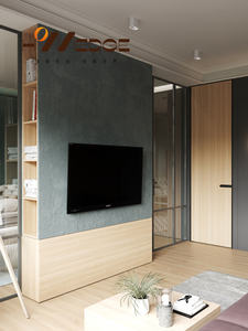 Gabinete de partición de entrada de madera maciza Diseño de puerta opuesta Gabinete de pantalla de sala de estar moderno Muebles ecológicos impermeables - Product Image 4