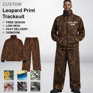 Conjunto Deportivo Casual para <span class=keywords><strong>Hombre</strong></span> con Estampado de Leopardo Personalizado, Conjunto de Jogger Holgado, Fabricante OEM ODM - Product Image 1