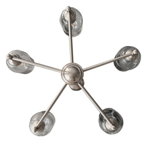 Accesorio colgante de araña de 5 luces para uso en interiores para decoración del hogar, restaurantes, escaleras, bares, villas, forma de vidrio transparente <span class=keywords><strong>alargada</strong></span> - Product Image 4