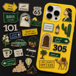Autocollant métallique personnalisé OEM, badge émaillé pour coque de téléphone portable, marché saoudien et émirati, adhésif 3M, vente en gros de décalcomanies pour téléphones - Product Image 5