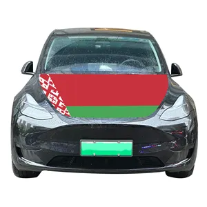 Großhandel 120 x 150 cm Belarus Auto-Haubenbezüge Flagge erschwinglich verschleißfeste und langlebige Auto-Motor-Haubenbezug