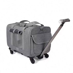Free Sample Dog <b>Cat</b> <b>Carrier</b> <b>with</b> <b>Wheels</b> for 2 <b>Cats</b> <b>with</b> Telescopic Handle - Product Image 4