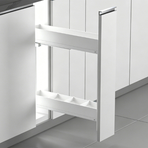 XH-03-004-677 Narrow Pull Out <b>Wire</b> <b>Basket</b> Modern Kitchen Storage in Cabinets 2 Layers Side Out Grey Powder Partitioned Storage M - Product Image 1