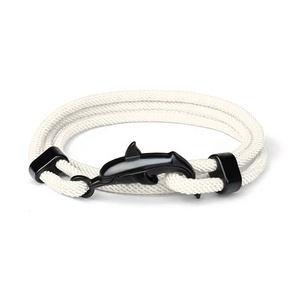 Bracelet de requin animal marin, bracelet de dauphin de mer réglable multicouche, bracelet extensible en corde de style plage fait à la main - Product Image 6
