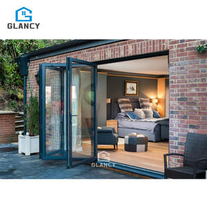 Pintu Lipat Aluminium Eksterior Rumah Villa dengan Kaca Alloy untuk Balkon dan Patio, Dilengkapi Kasa Nyamuk - Product Image 5