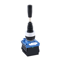 Interrupteur à joystick croisé avec contacts en alliage d'argent sur guide en cuivre, ouverture de 30 mm, fonctions autobloquantes et auto-réinitialisantes, 250 V 10 A 50 Hz