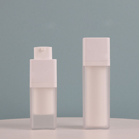 Contenants de luxe carrés de 30 ml avec pompe rotative sans air pour fond de teint, sérum liquide, lotion, crème – en plastique sous vide avec sérigraphie