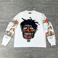 T-shirt en coton 100% surdimensionné et lourd personnalisé, impression DTG de haute qualité, coupe ample, manches longues, pour homme