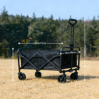 Chariot pliable à 4 roues en tissu Oxford 600D, robuste, pour le camping en famille, la plage, le jardin, les courses, OEM