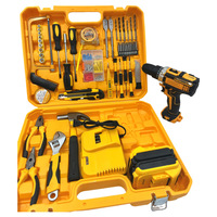 Perceuse électrique au lithium de 10 mm avec divers accessoires et kits d'outils, tournevis électrique multifonction et perceuse manuelle