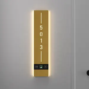 EZD Customized Hotel door number Plates Led hotel room Signs Acrylic door sign hotel number Led Light apartment number