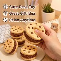 Jouet anti-stress populaire en forme de biscuit sandwich, bloc de construction souple à rebond lent, boule artisanale simulée
